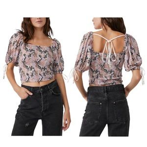 🎉LAST CHANCE🎉 FREE PEOPLE Back On Top Smocked Crop Top / Soft Combo Size SMALL